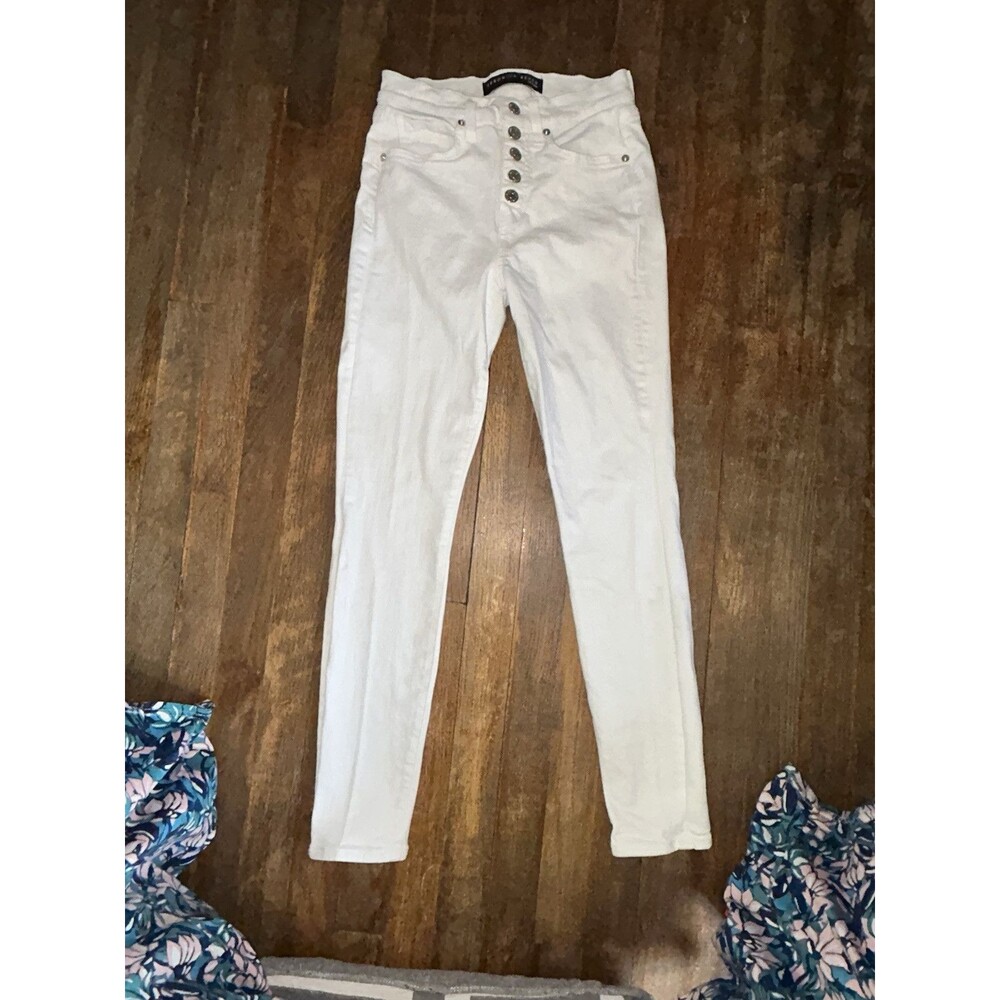 Veronica Beard Debbie Skinny Ankle Jeans  Sz 26/2 White Tapered Button Front